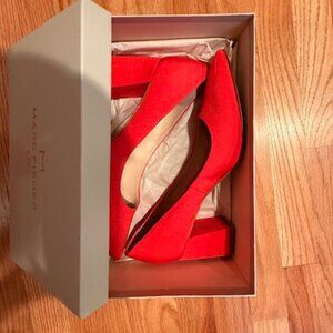 Marc Fisher LTD. Women's Zala5 Pointed Toe Pumps - RED GROSGRAIN FABRIC size 9.5